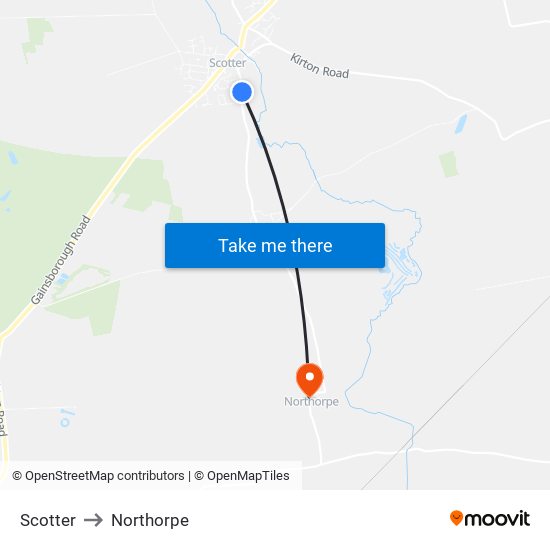 Scotter to Northorpe map