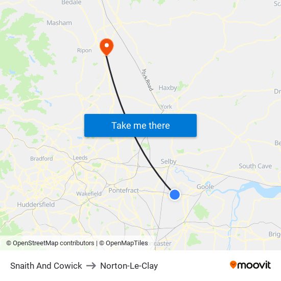 Snaith And Cowick to Norton-Le-Clay map