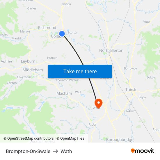 Brompton-On-Swale to Wath map