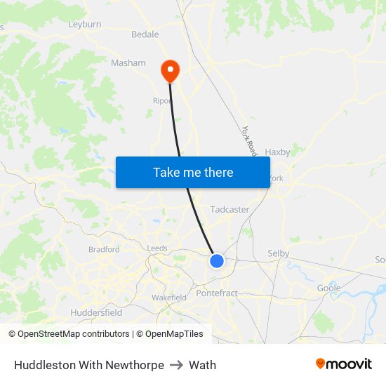 Huddleston With Newthorpe to Wath map