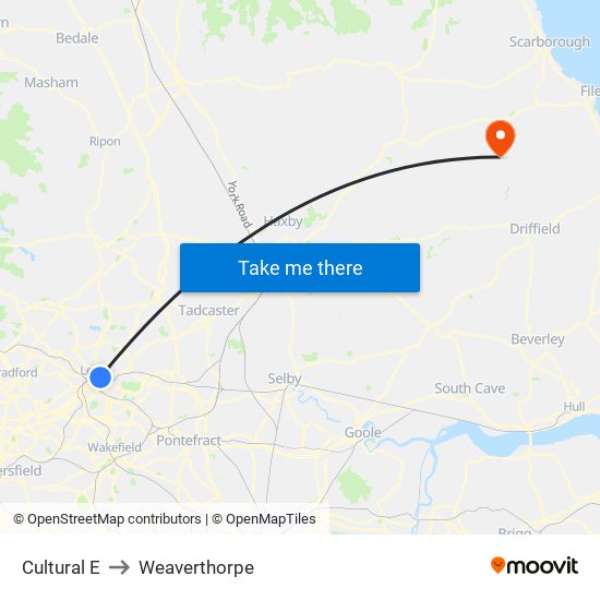 Cultural E to Weaverthorpe map