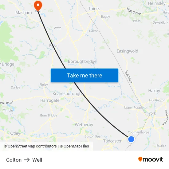 Colton to Well map