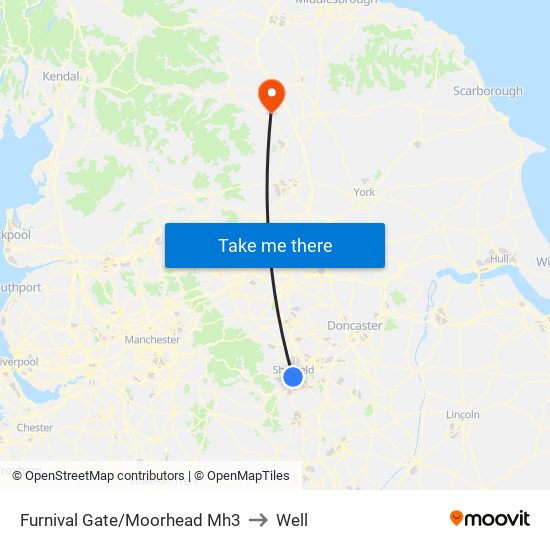 Furnival Gate/Moorhead Mh3 to Well map