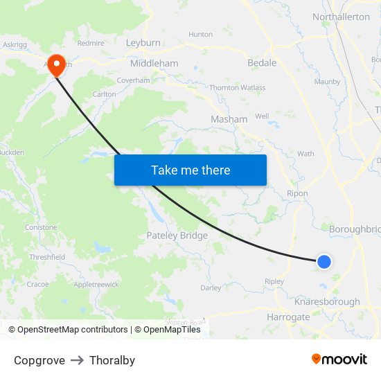 Copgrove to Thoralby map