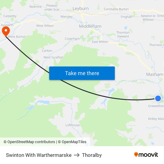 Swinton With Warthermarske to Thoralby map