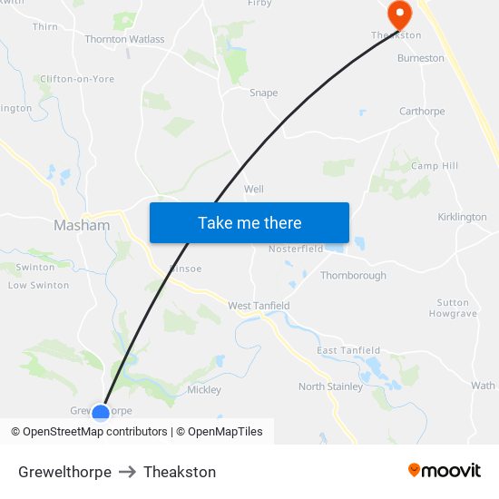 Grewelthorpe to Theakston map