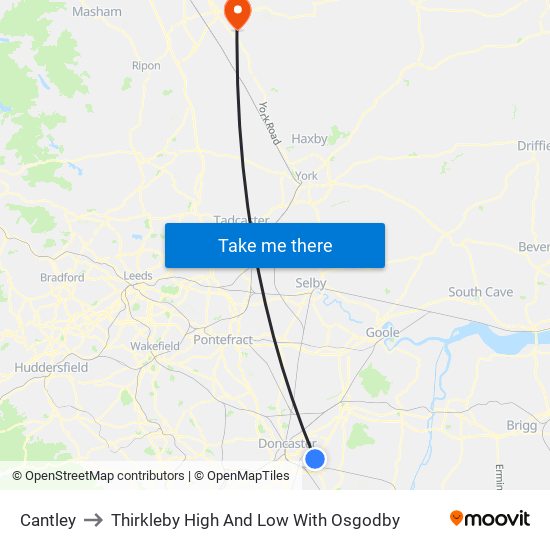 Cantley to Thirkleby High And Low With Osgodby map