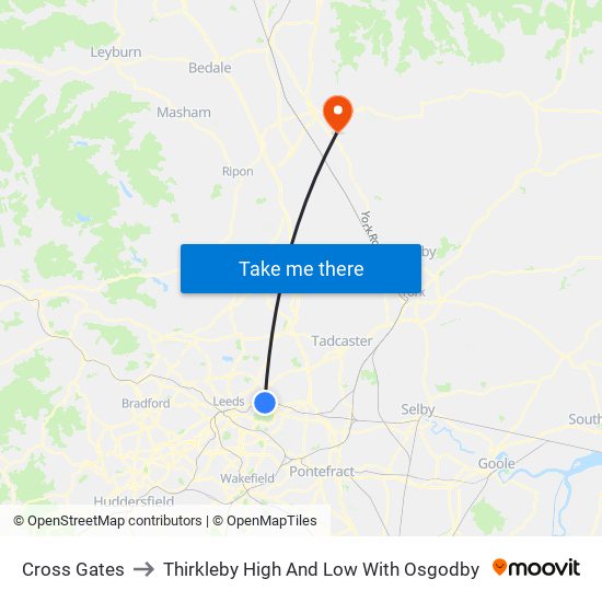 Cross Gates to Thirkleby High And Low With Osgodby map