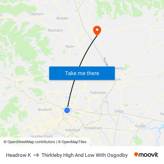 Headrow K to Thirkleby High And Low With Osgodby map