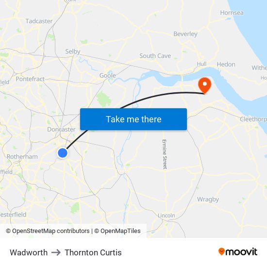 Wadworth to Thornton Curtis map