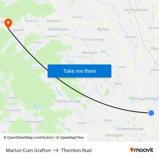 Marton Cum Grafton to Thornton Rust map