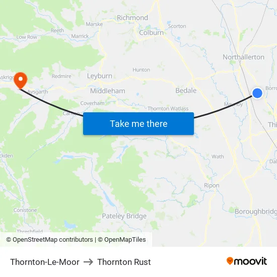 Thornton-Le-Moor to Thornton Rust map