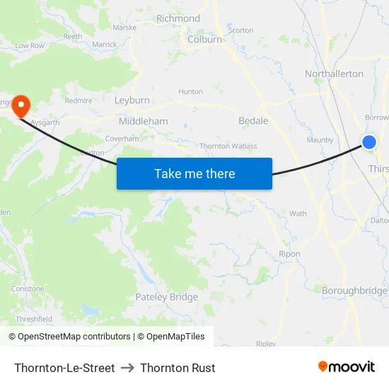 Thornton-Le-Street to Thornton Rust map