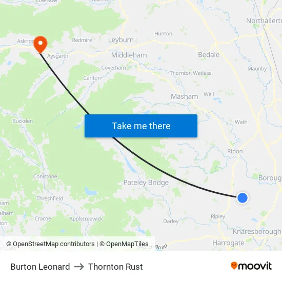 Burton Leonard to Thornton Rust map