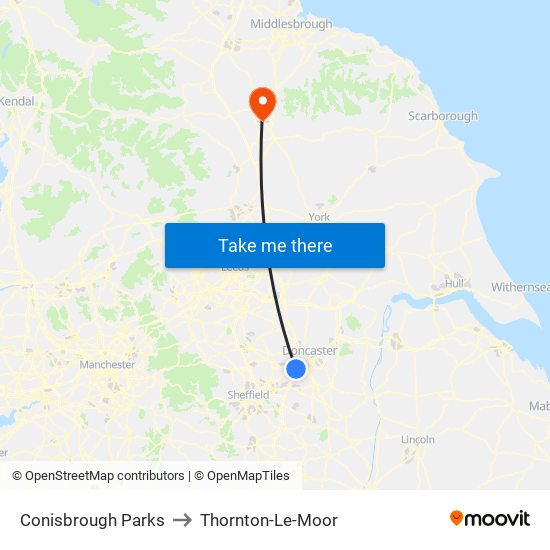 Conisbrough Parks to Thornton-Le-Moor map