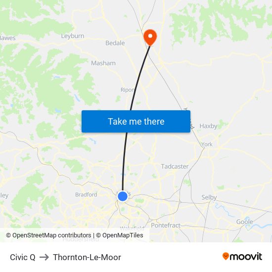 Civic Q to Thornton-Le-Moor map