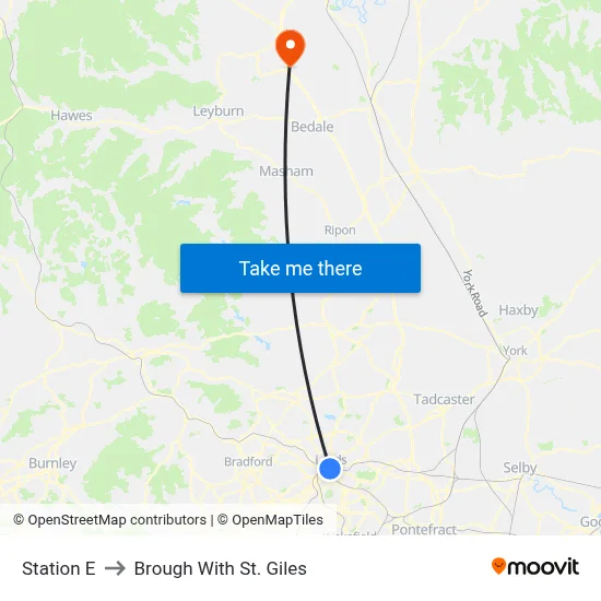Station E to Brough With St. Giles map