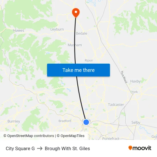 City Square G to Brough With St. Giles map