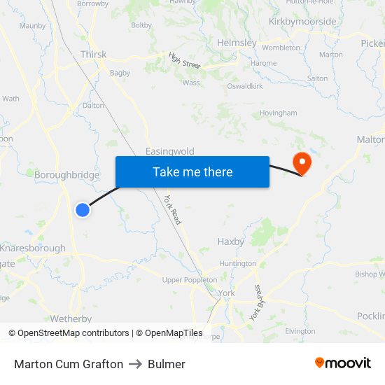 Marton Cum Grafton to Bulmer map