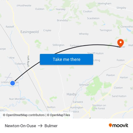 Newton-On-Ouse to Bulmer map