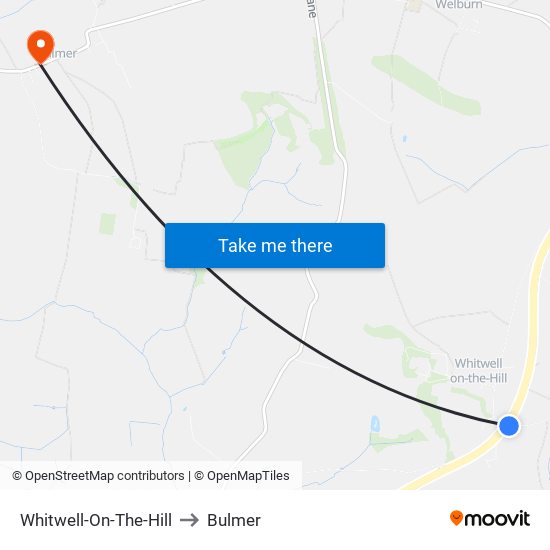 Whitwell-On-The-Hill to Bulmer map