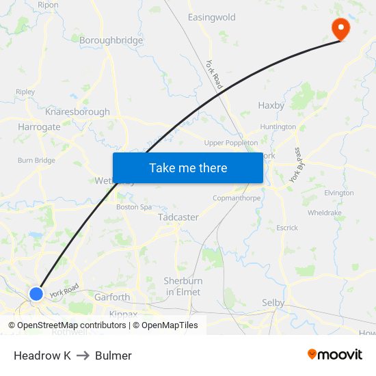 Headrow K to Bulmer map