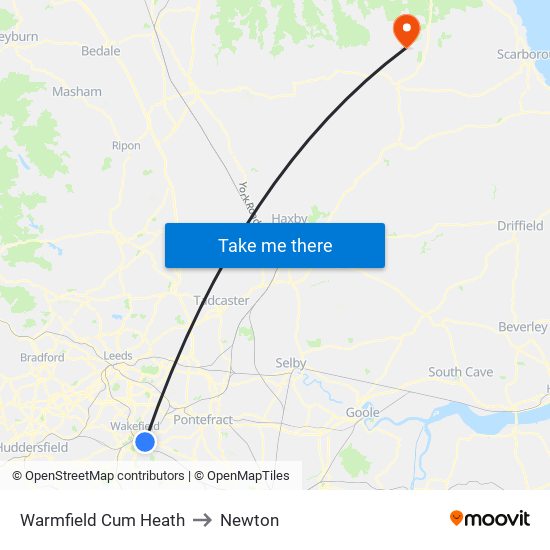 Warmfield Cum Heath to Newton map