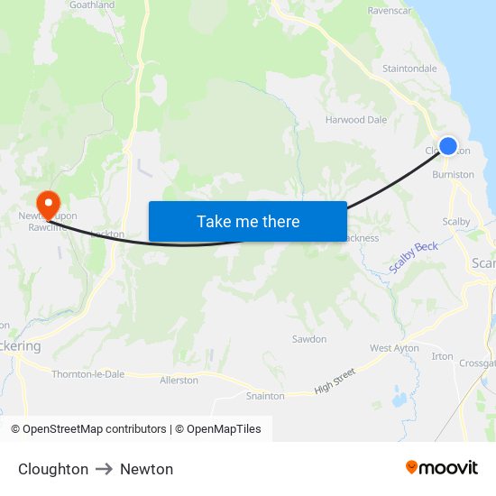 Cloughton to Newton map