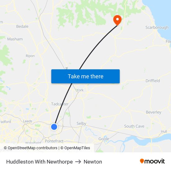 Huddleston With Newthorpe to Newton map