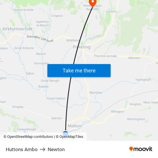 Huttons Ambo to Newton map