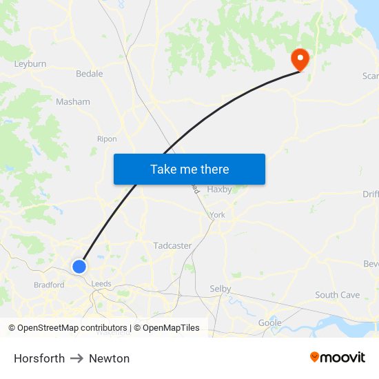 Horsforth to Newton map