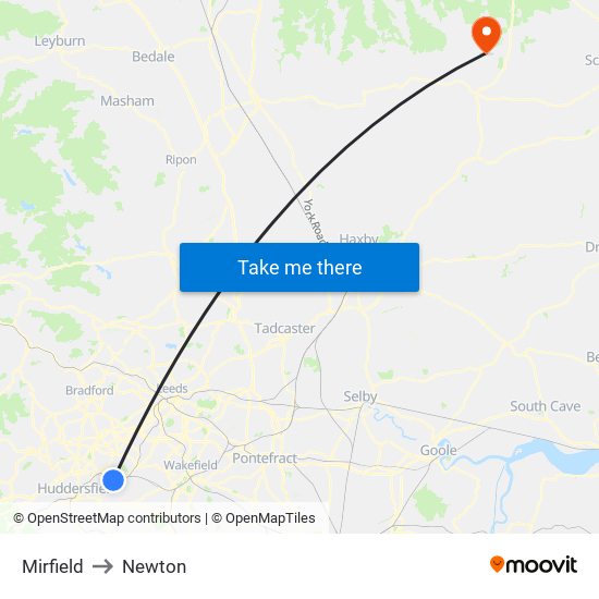 Mirfield to Newton map