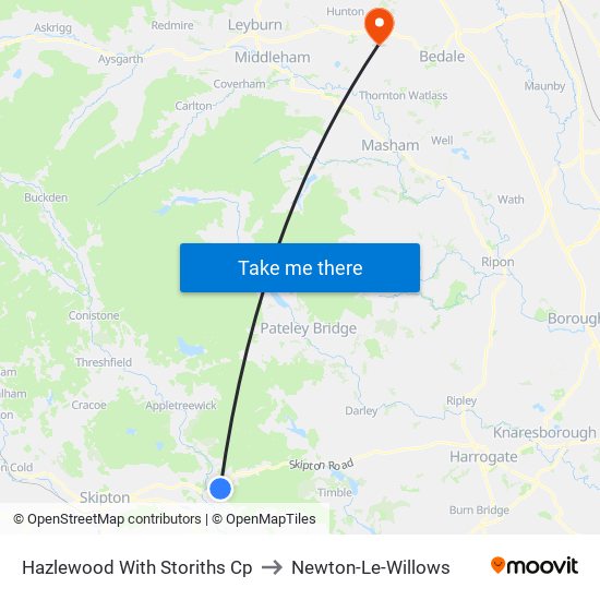 Hazlewood With Storiths Cp to Newton-Le-Willows map