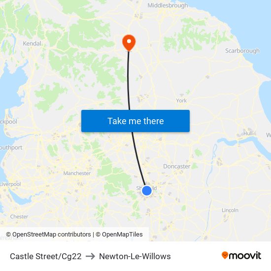 Castle Street/Cg22 to Newton-Le-Willows map