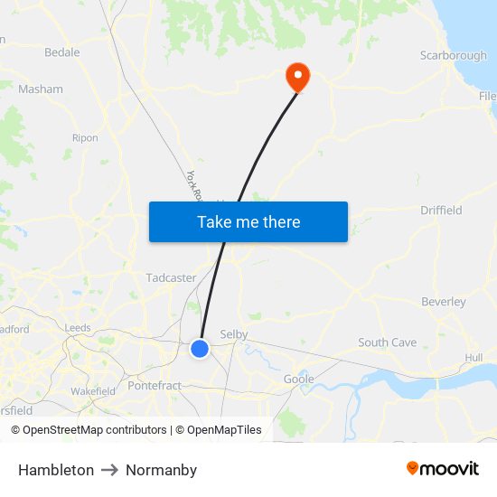 Hambleton to Normanby map