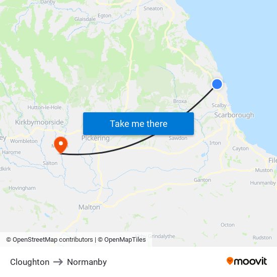 Cloughton to Normanby map