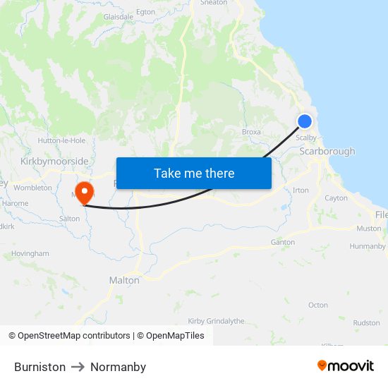 Burniston to Normanby map