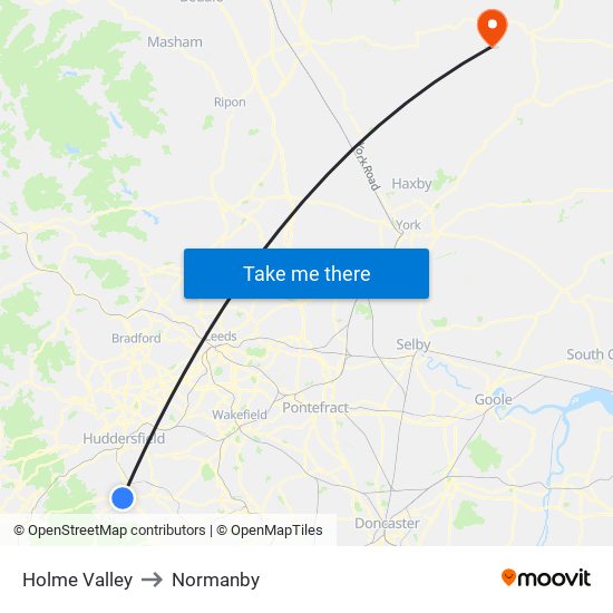 Holme Valley to Normanby map