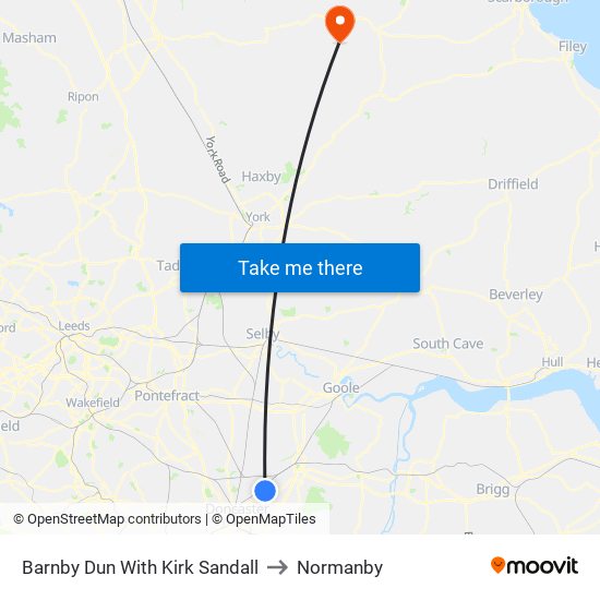 Barnby Dun With Kirk Sandall to Normanby map