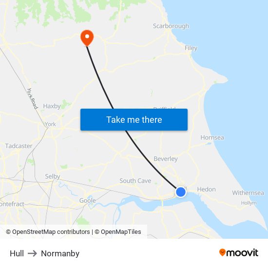 Hull to Normanby map