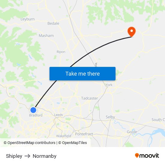 Shipley to Normanby map