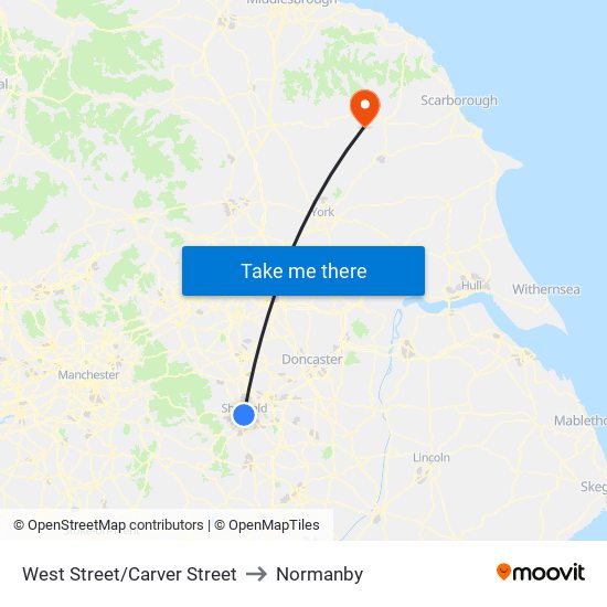 West Street/Carver Street to Normanby map