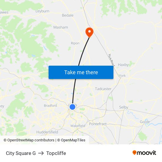 City Square G to Topcliffe map