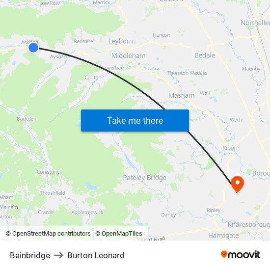 Bainbridge to Burton Leonard map