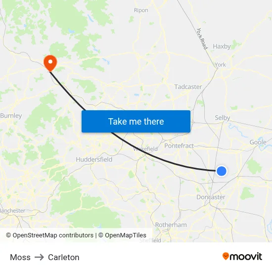Moss to Carleton map