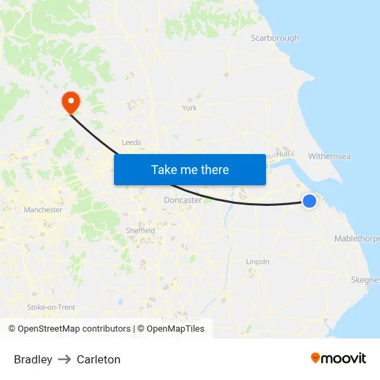 Bradley to Carleton map