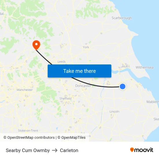Searby Cum Owmby to Carleton map