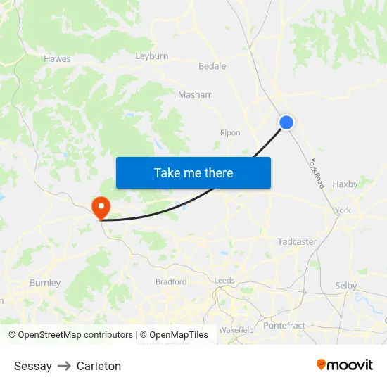 Sessay to Carleton map