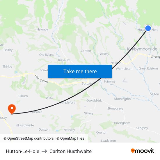 Hutton-Le-Hole to Carlton Husthwaite map