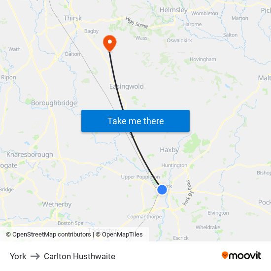 York to Carlton Husthwaite map